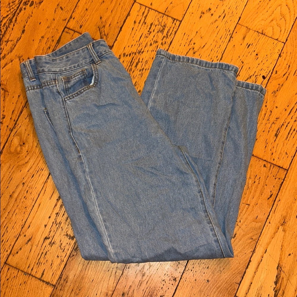 SHEIN Light Blue Wide Leg Jeans